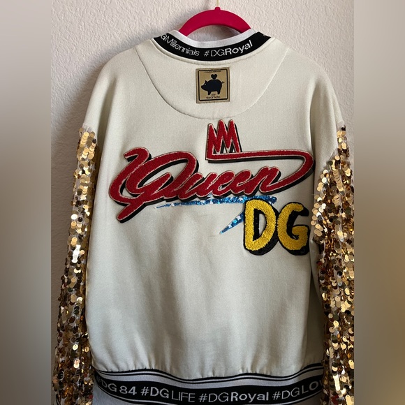 DOLCE & GABBANA Woman’s Year of the Pig Sequined-Sleeves Sweater Multicolored 46 - Picture 9 of 14